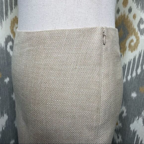 Ralph Lauren Sand Silk Nailhead Weave Pencil Skirt - Picture 12 of 16